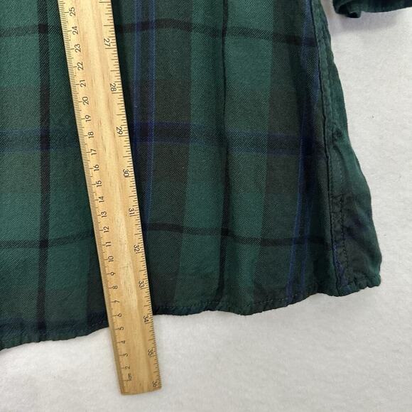 Old Navy Shirt Dress Womens Small Tall Green Plaid Preppy Grunge Country Skate - Picture 8 of 11
